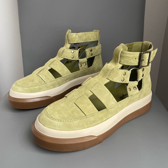 New Free People Bodhi Fisher Sneaker Olive Moss Size 10 - Picture 2 of 16